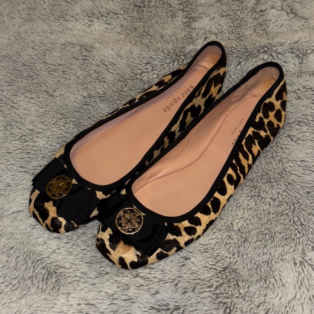 Kate Spade Leopard Flats- Fontana Ballet Calf Hair